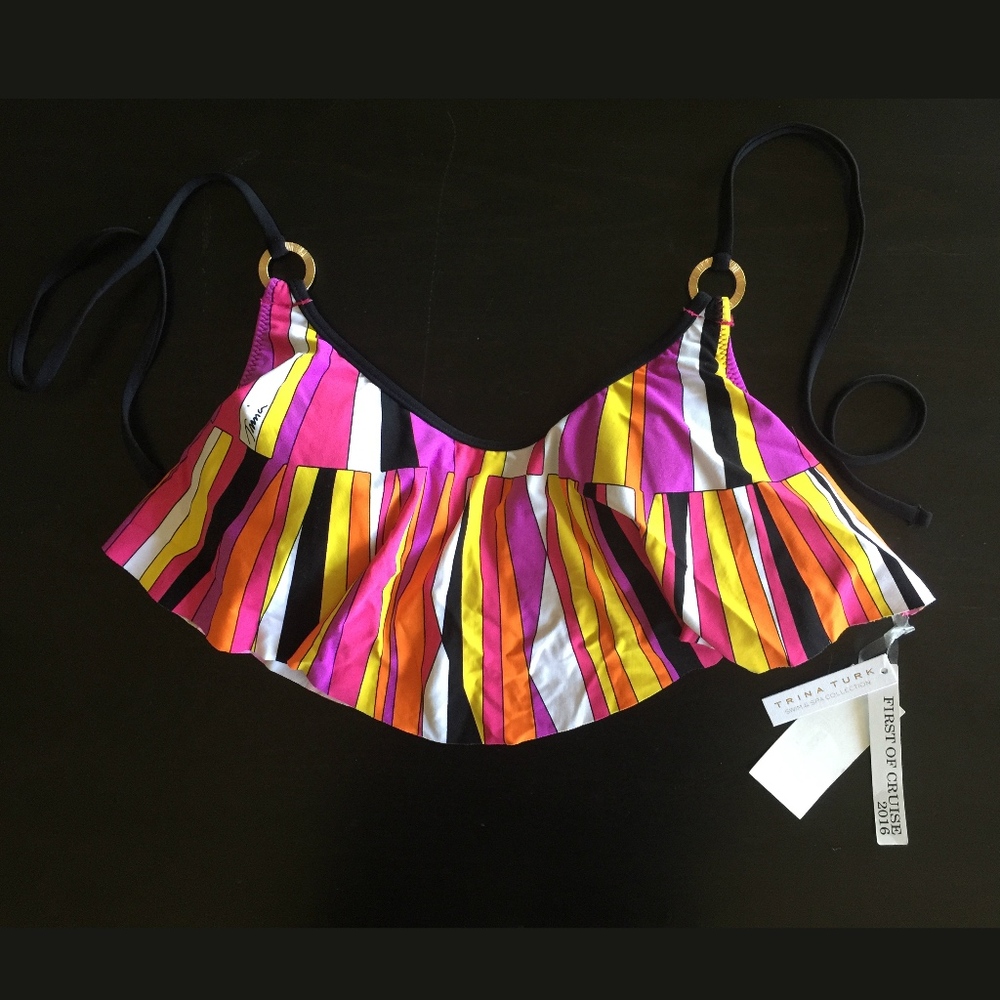 🎀🌸2xHP!🌺Trina Turk Sunburst Crop Bikini Top